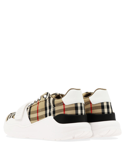 Shop Burberry "vintage Check" Sneakers In Beige