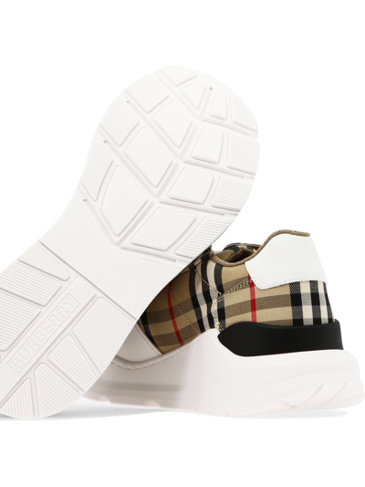 Shop Burberry "vintage Check" Sneakers In Beige