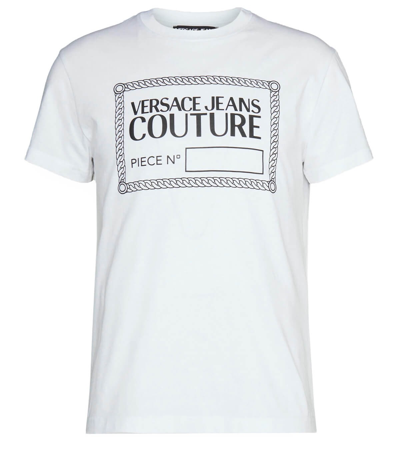 Shop Versace Jeans Couture Piece Rubber White T-shirt