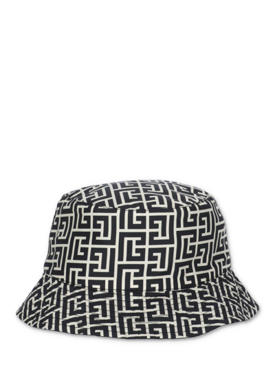 Shop Balmain Hats In Noir/ivoire