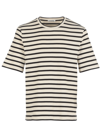Shop Jil Sander T-shirts And Polos Black In Open Grey
