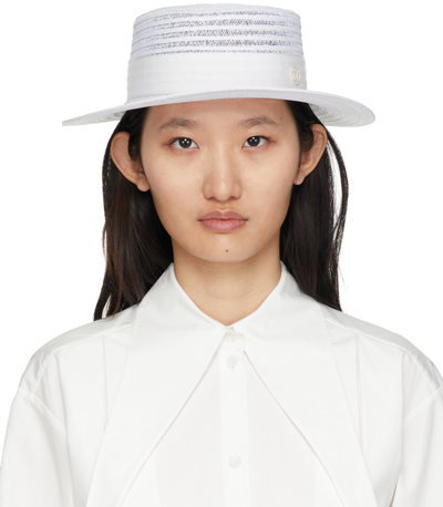 Shop Maison Michel White Hemp Kiki Fedora Hat