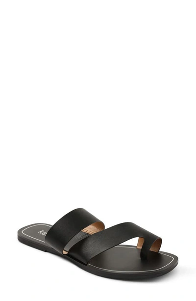 Shop Kensie Nica Slide Sandal In Black Faux Leather