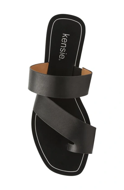 Shop Kensie Nica Slide Sandal In Black Faux Leather