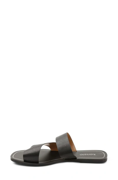 Shop Kensie Nica Slide Sandal In Black Faux Leather