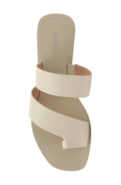 Shop Kensie Nica Slide Sandal In Off White Faux Leather