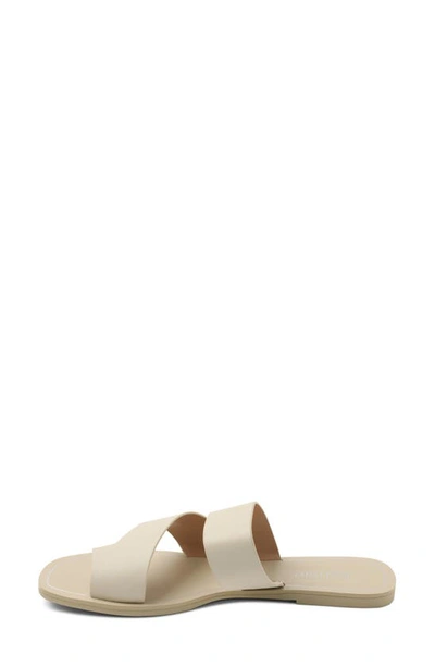 Shop Kensie Nica Slide Sandal In Off White Faux Leather