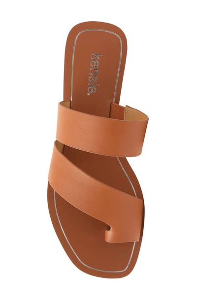 Shop Kensie Nica Slide Sandal In Tan Faux Leather