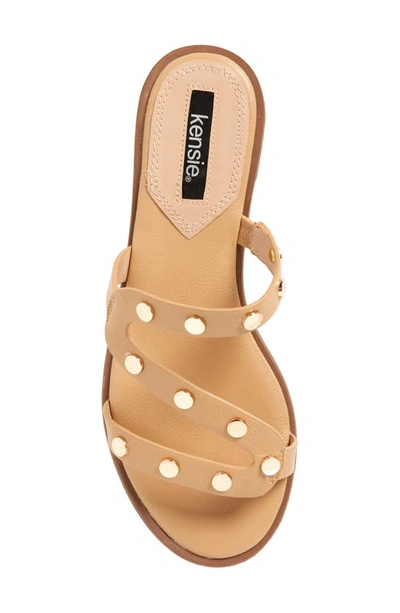 Shop Kensie Malania Slide Sandal In Nude Leather