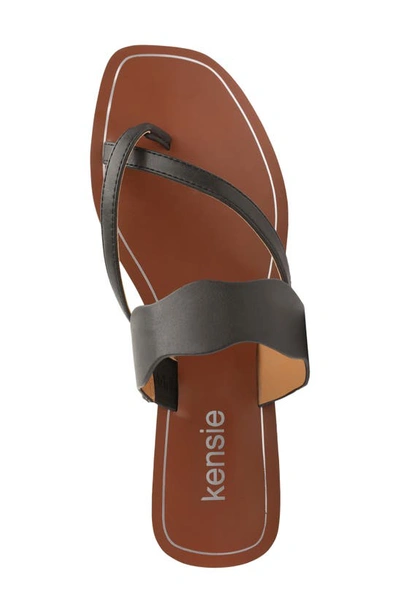 Shop Kensie Novah Slide Sandal In Black Faux Leather