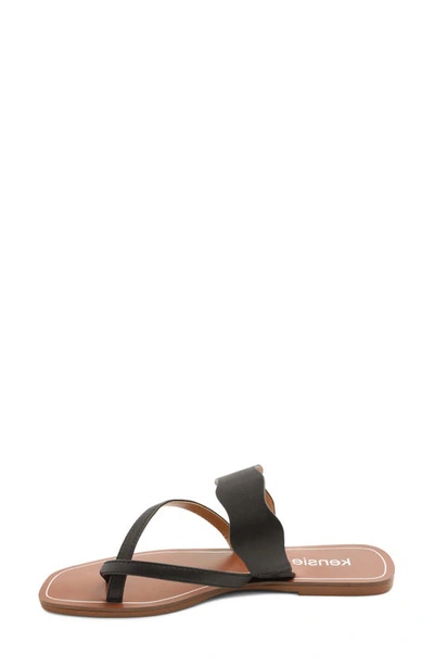 Shop Kensie Novah Slide Sandal In Black Faux Leather