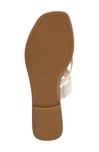 Shop Kensie Novah Slide Sandal In Off White Faux Leather