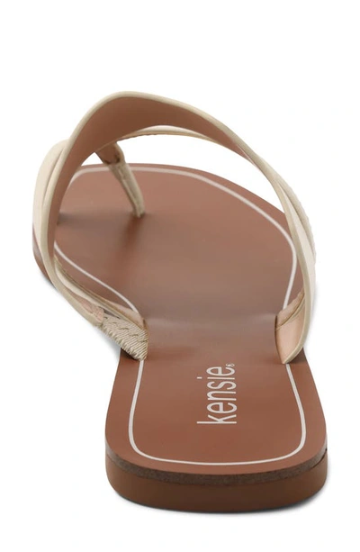 Shop Kensie Novah Slide Sandal In Off White Faux Leather