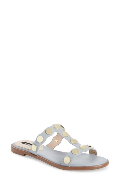 Shop Kensie Macon Sandal In Light Blue Faux Leather