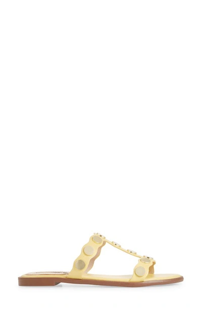 Shop Kensie Macon Sandal In Light Yellow Faux Leather