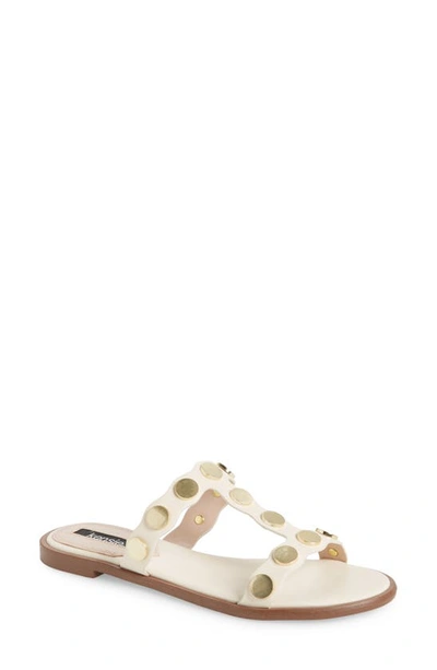 Shop Kensie Macon Sandal In Off White Faux Leather