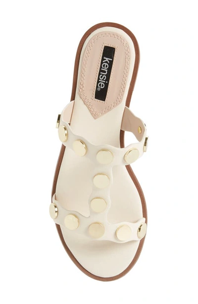 Shop Kensie Macon Sandal In Off White Faux Leather