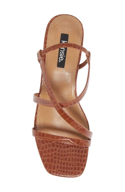 Shop Kensie Conley Sandal In Tan Faux Leather