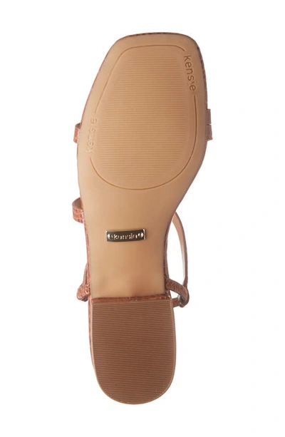 Shop Kensie Conley Sandal In Tan Faux Leather