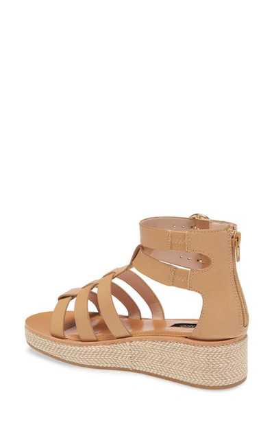 Shop Kensie Weldon Wedge Sandal In Nude Fabric