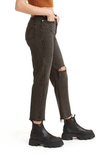 Shop Levi's Wedgie Ripped High Waist Crop Straight Leg Jeans In After Sunset