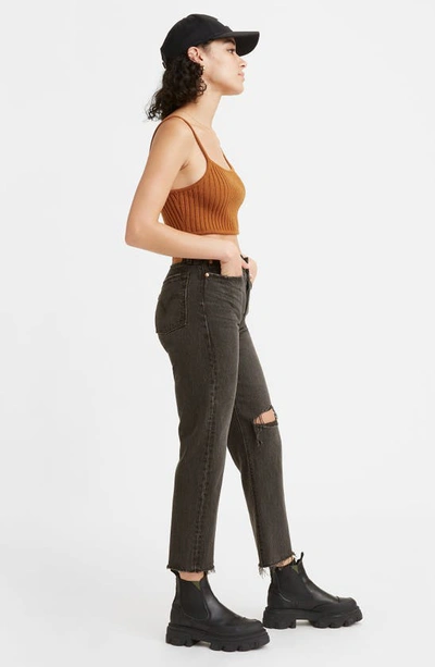 Shop Levi's Wedgie Ripped High Waist Crop Straight Leg Jeans In After Sunset