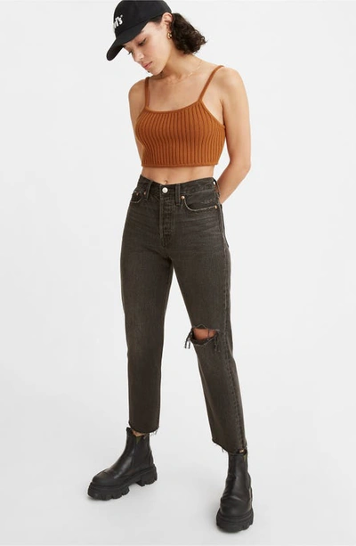 Shop Levi's Wedgie Ripped High Waist Crop Straight Leg Jeans In After Sunset