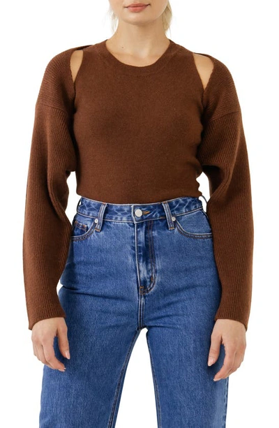 Endless Rose Tank & Shrug Set In Brown
