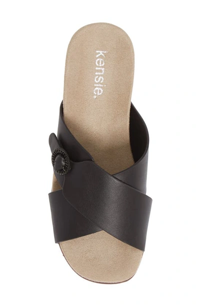 Shop Kensie Delicah Slide Sandal In Black Canvas