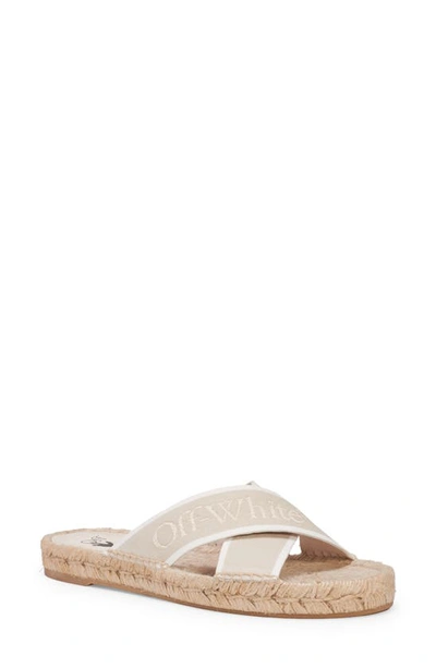 Off-white Crisscross Logo-embroidered Canvas Espadrille Sandals In White |  ModeSens