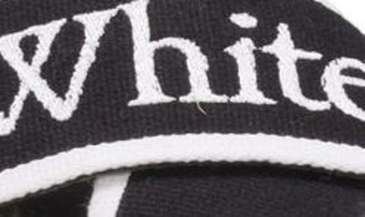 Shop Off-white Logo Cross Strap Espadrille Slide Sandal In Black/ White