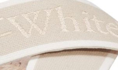 Shop Off-white Logo Cross Strap Espadrille Slide Sandal In Beige/ White
