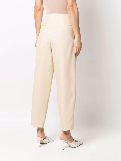 Shop Jil Sander Cropped Straight-leg Trousers In Nude