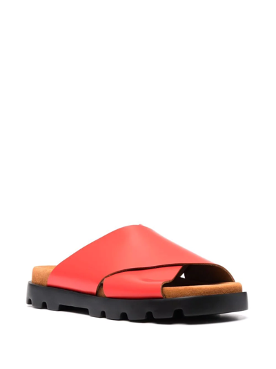 Camper Brutus Cross Strap Sandals In Red