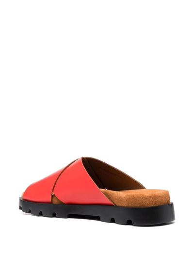 Camper Brutus Cross Strap Sandals In Red