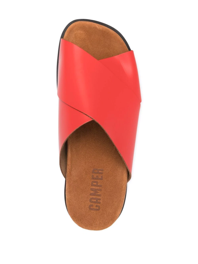 Camper Brutus Cross Strap Sandals In Red
