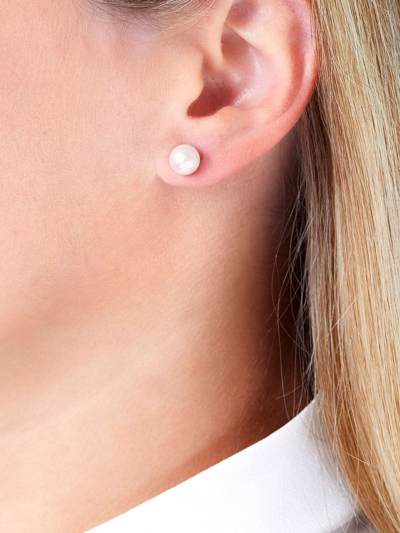 Yoko London 18kt Yellow Gold Classic 7mm Akoya Pearl Stud Earrings In Gold