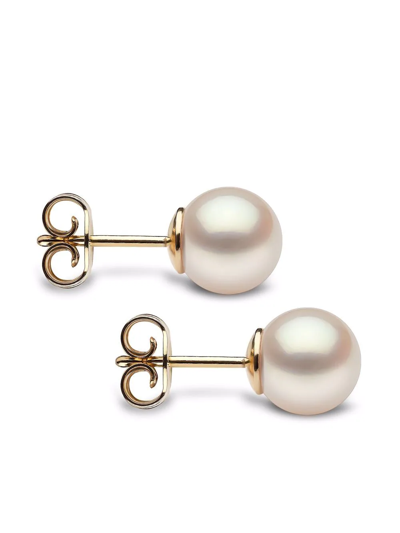 Yoko London 18kt Yellow Gold Classic 6mm Freshwater Pearl Stud Earrings In Gold