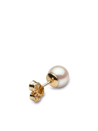Yoko London 18kt Yellow Gold Classic 7mm Akoya Pearl Stud Earrings In Gold