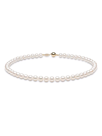 Yoko London 18kt Yellow Gold Classic 8mm Freshwater Pearl Necklace In Gold