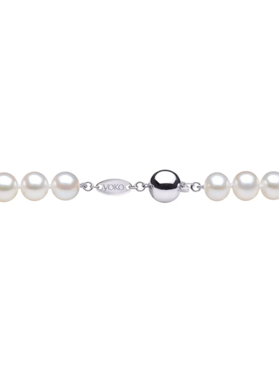 Shop Yoko London 18kt White Gold Classic 8mm Freshwater Pearl Necklace In Silber