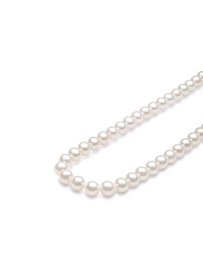 Shop Yoko London 18kt White Gold Classic 8mm Freshwater Pearl Necklace In Silber