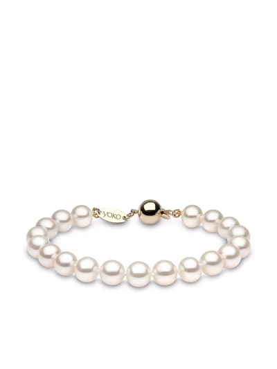 Yoko London 18kt Yellow Gold Classic 8mm Freshwater Pearl Bracelet In Gold