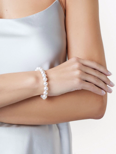 Yoko London 18kt Yellow Gold Classic 8mm Freshwater Pearl Bracelet In Gold