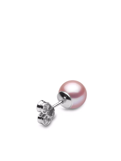 Shop Yoko London 18kt White Gold Classic 8mm Freshwater Pearl Stud Earrings In Silber