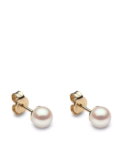 Yoko London 18kt Yellow Gold Classic 5mm Akoya Pearl Stud Earrings In Gold