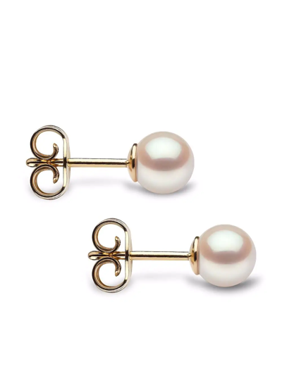 Shop Yoko London 18kt Yellow Gold Classic 5mm Akoya Pearl Stud Earrings