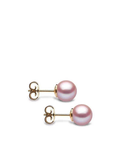 Yoko London 18kt Yellow Gold Classic Freshwater Pearl Stud Earrings In Gold