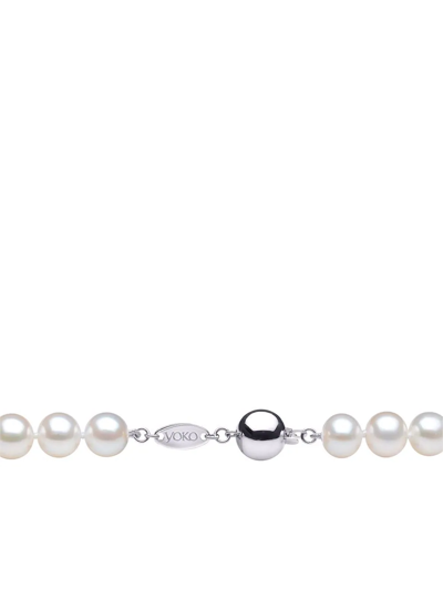 Shop Yoko London 18kt White Gold Classic 8mm Freshwater Pearl Bracelet In Silber