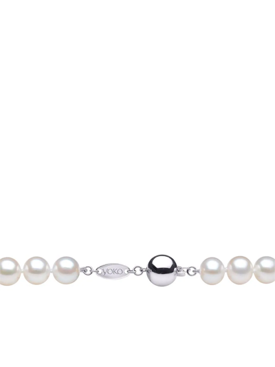 Yoko London 18kt White Gold Classic 8mm Freshwater Pearl Bracelet In Silber